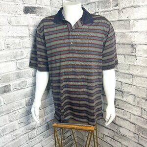 Greg Norman Play Dry Striped Golf Polo Shirt